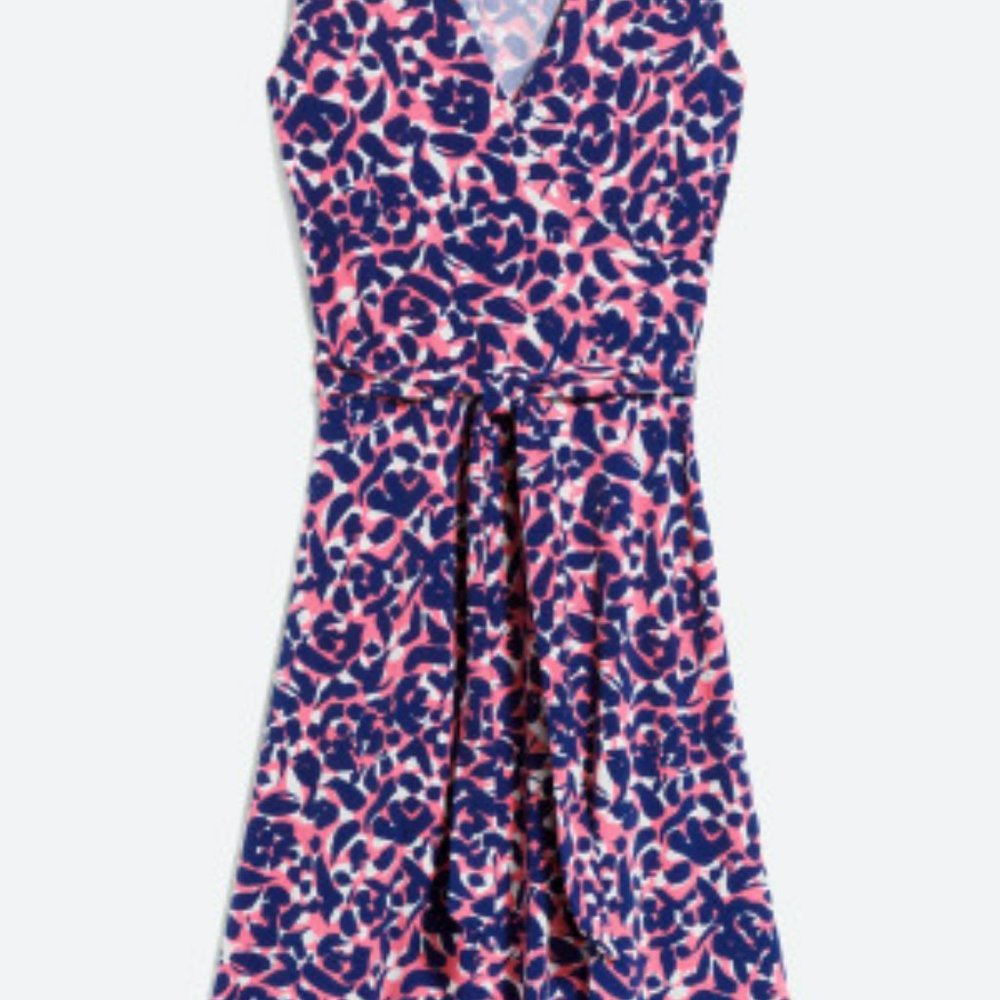 Size Small Blue and Coral Wrap Dress